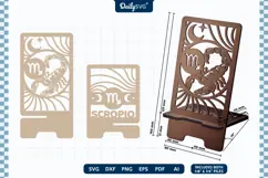 Zodiac Phone Holder SVG | Scorpio Laser Cut Stand Product Image 2