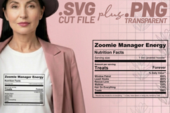 4x Funny Quotes Zoomie Manager Nutrition Facts SVG Cut Files Product Image 3