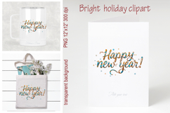 Bright Happy New Year quote sublimation design clipart png Product Image 2