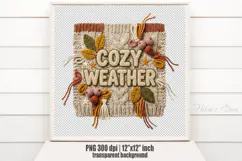 Autumn Chenille Embroidered Patch Puffy design PNG Product Image 2