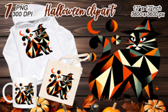 Cute Halloween black cat clipart |Abstract shirt designs png Product Image 2
