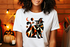 Cute Halloween black cat clipart |Abstract shirt designs png Product Image 3