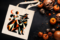 Cute Halloween black cat clipart |Abstract shirt designs png Product Image 1