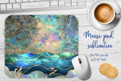 Iridescent blue ocean sublimation design mouse pad Product Image 1