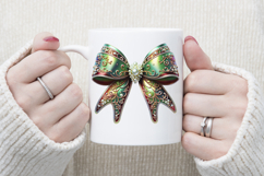 Christmas coquette bows design|Red Green bow T-shirt clipart Product Image 3