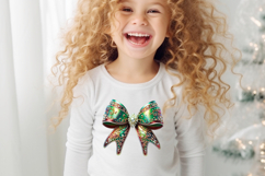 Christmas coquette bows design|Red Green bow T-shirt clipart Product Image 4