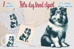 Cute vintage dog clipart | Retro dog breed design png Product Image 1