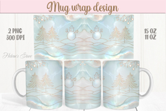 Pastel blue winter forest mug wrap png | Fanny Snowman mug Product Image 1