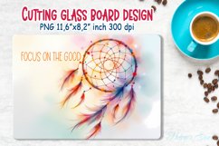 inspirational quote kitchen glass cutting board sublimation Product Image 2