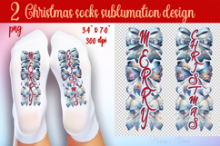 Funny Merry Christmas Socks Sublimation Designs BUNDLE png Product Image 7