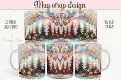 Happy Halloween day mug wrap design png |3d Gold fall forest Product Image 1