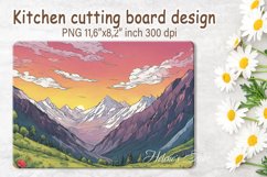 Cutting board sublimation |Mountains landscape cutting board Product Image 1