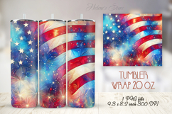 USA Patriotic tumbler wrap 20oz | Fourth of July holiday png Product Image 1