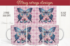 Cute butterfly mug wrap sublimation 15oz 11oz | Summer vibes Product Image 1