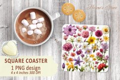 Floral pattern square coasters |Coaster square sublimation Product Image 2