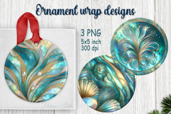 Fantasy ocean round ornament sublimation designs PNG Product Image 1