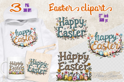 Happy Easter quote Sublimation designs | Farmhouse clipart Product Image 1