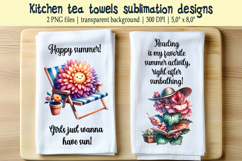 Cute Flowers and Funny quote kitchen tea towel sublimation Product Image 1