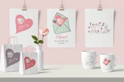 Valentine Love Mail and Hearts Clip Art Set of 19 PNG files Product Image 1