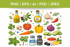 Home Cooking Bundle Doodle|Vector &amp; PNG Food Product Image 1