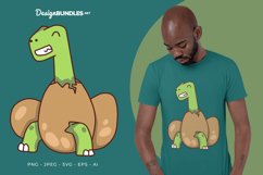 Dino Wearing An Eggshell Vector Illustration For T-Shirt Product Image 1