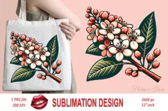 Prunus padus flower clipart |Vintage Summer flower graphics Product Image 1