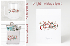 Bright Merry Christmas quote sublimation design clipart png Product Image 1