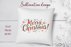 Bright Merry Christmas quote sublimation design clipart png Product Image 3
