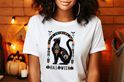 Cute Halloween black cat clipart |Abstract shirt designs png Product Image 3