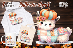 Halloween Llama in pumpkin hat clipart png | Fall Animals Product Image 1