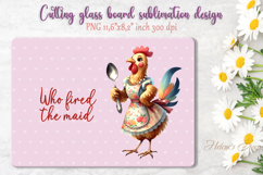 Cute chicken and funny quote cutting board sublimation png Product Image 1