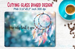 inspirational quote kitchen glass cutting board sublimation Product Image 1