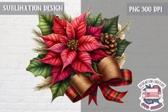Christmas Poinsettia Flower Sublimation PNG winter Decor Product Image 1