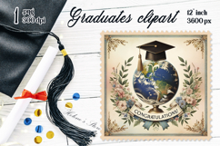 Graduate sublimation png | Graduating vintage postage stamp Product Image 1