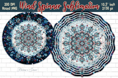 Christmas Snowflake Wind Spinner wrap sublimation design png Product Image 1
