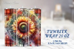 Tumbler Sublimation | 20oz Skinny Tumbler Wrap | Sunflower Product Image 1