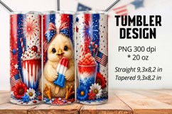 Patriotic Baby Chick 20oz Tumbler Wrap PNG Product Image 1