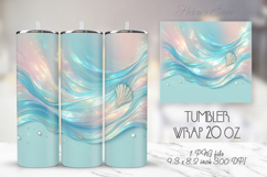 Light aqua pastel tumbler 20oz wrap sublimation design png Product Image 1