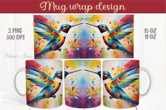 Cute Hummingbird mug wraps sublimation designs |Humming bird Product Image 1