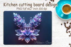 3d Crystal butterfly cutting board sublimation | Glass board Product Image 1