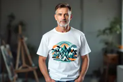Artist man white t-shirt mockup JPG and PSD |Mans model mock Product Image 2