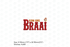 Kom Ons Braai Bundle | 4&quot; x 4&quot; Hoop | 3 designs Product Image 2