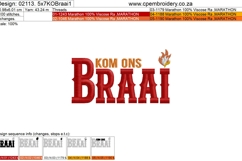 Kom Ons Braai Bundle | 5&quot; x 7&quot; Hoop | 3 designs Product Image 3