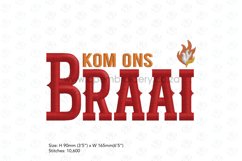 Kom Ons Braai Bundle | 8&quot; x 8&quot; Hoop | 3 designs Product Image 4
