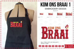 Kom Ons Braai Embroidery Design Product Image 1