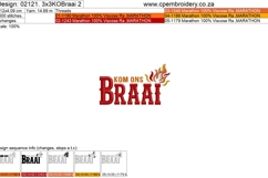 Kom Ons Braai Bundle | 3&quot; x 3&quot; Hoop | 3 designs Product Image 6