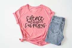 Funny Mom Life SVG - Silence Isn't Golden It's Suspicious #m Product Image 3