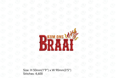 Kom Ons Braai Bundle | 4&quot; x 4&quot; Hoop | 3 designs Product Image 3