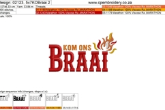 Kom Ons Braai Bundle | 5&quot; x 7&quot; Hoop | 3 designs Product Image 5