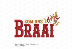 Kom Ons Braai Bundle | 8&quot; x 8&quot; Hoop | 3 designs Product Image 3